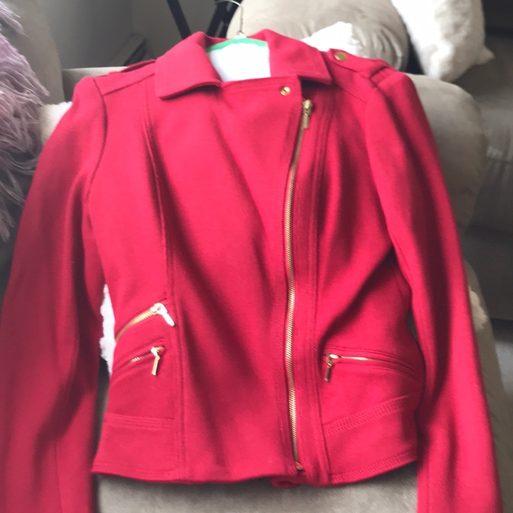 Gorgeous red moto jacket